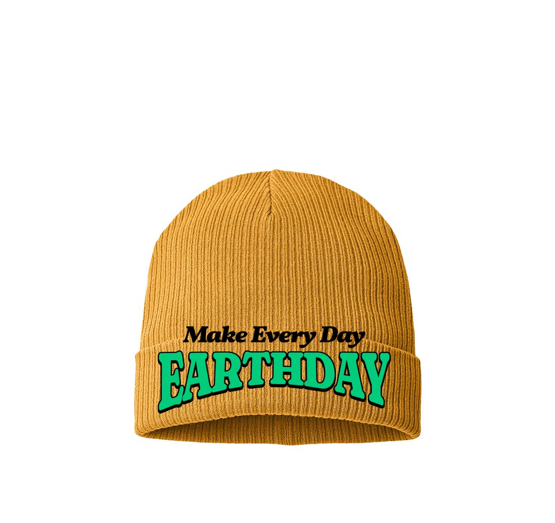 Sustainable Earth Day Beanie front view